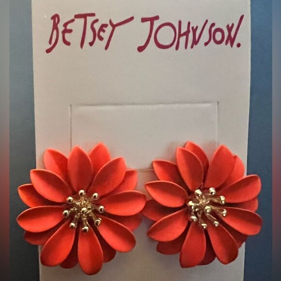 Betsey Johnson Jewelry - 🧡 Betsey Johnson Stunning orange flower earrings 🧡